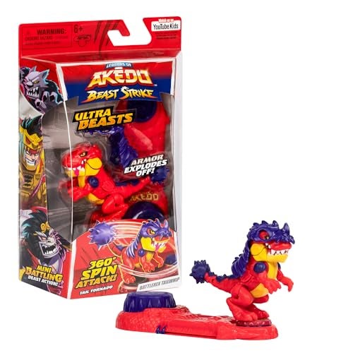AKEDO Legends of Akedo Beast Strike Ultra Beasts | Battlerex Tailwhip | Supersized with 360 Degree Spin Attack | New Battlespin Controller | Battlerex Tailwhip Strikes with His Jaws and Tail - Image 1