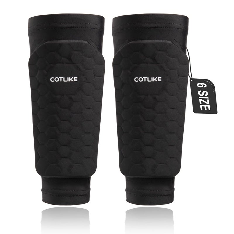 COTLIKE Soccer Shin Guards for Kids Youth Adults, Ski Shin Guards Sleeves for 2-18 Years Old Boys Girls Men, Calf Compression Sleeve with Honeycomb Pads, Espinilleras de Futbol para Hombres - Image 1