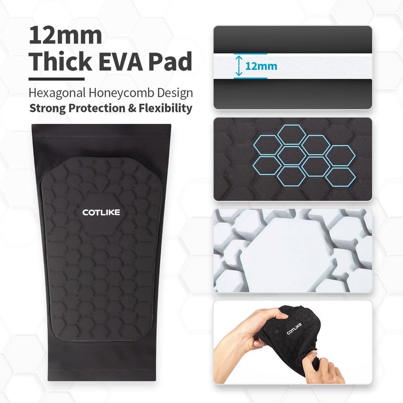 COTLIKE Soccer Shin Guards for Kids Youth Adults, Ski Shin Guards Sleeves for 2-18 Years Old Boys Girls Men, Calf Compression Sleeve with Honeycomb Pads, Espinilleras de Futbol para Hombres - Image 2