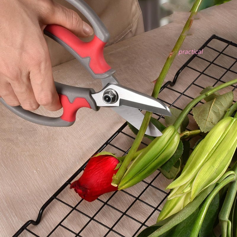 HANABASS Professional Flower Scissor and Gardening Pruning Shear for Home Use, Red Multifunctional Garden Trimmer with Sharp Blades for Floral and Plant Cutting - Image 4