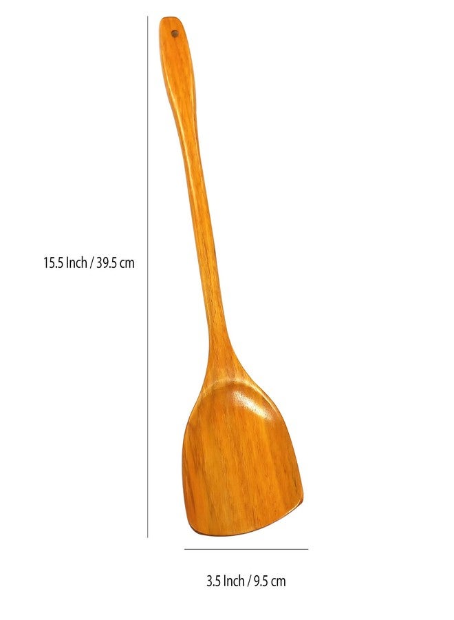 GARASANI 15.5-Inch Natural Wooden Cooking Shovel Spatula Turner Kitchen Utensils Non-stick Long Handle Cookware for Restaurant - Image 4