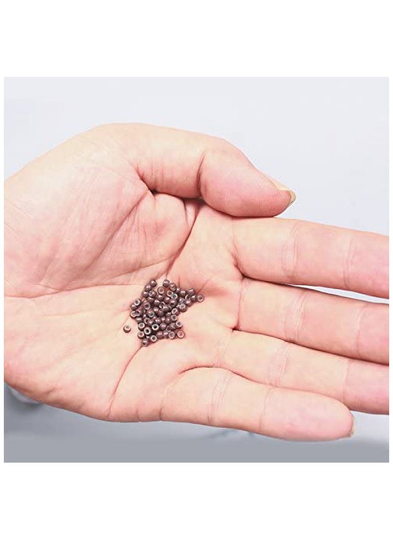 Estelle Silicone Nano Ring 1000Pcs Per Bottle Nano Ring Beads Micro Links Hair Extension Brown  - Image 2