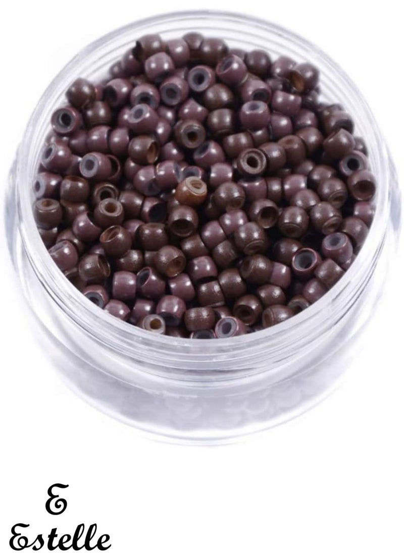 Estelle Silicone Nano Ring 1000Pcs Per Bottle Nano Ring Beads Micro Links Hair Extension Brown  - Image 1