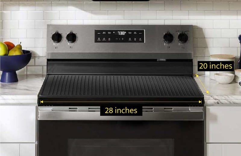 PARNOO Silicone Stove Mat For Glass Top - Cooktop Protector  Xl Dish Drying Mat For Kitchen  Range Cover For Electric Cooktops  Parnoo (Black  28 X 20) - Image 3