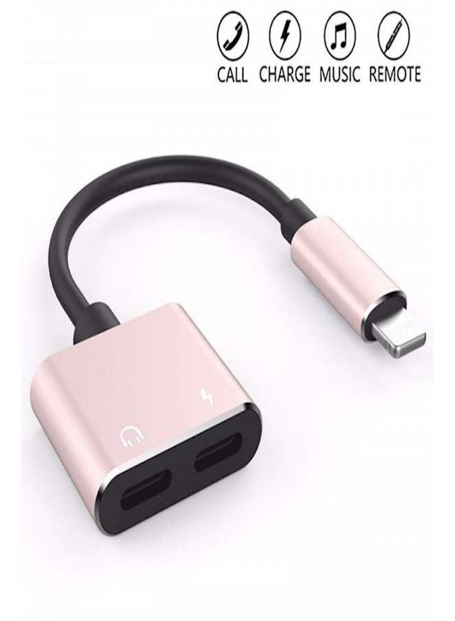 Generic 2 In 1 Adapter Splitter For Apple iPhone 8 Plus/7 Plus Pink/Black - Image 3