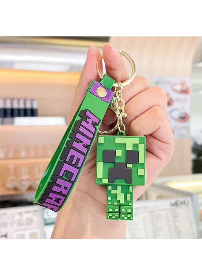 Cartoon Minecraft Soft Plastic Keychain Pendant Keychain Car Pendant Cartoon Doll Doll - Image 1
