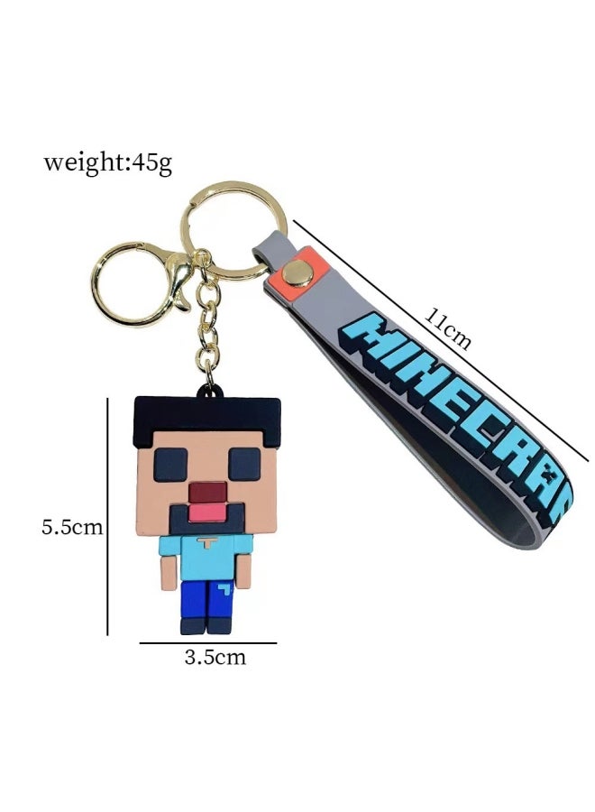 Cartoon Minecraft Soft Plastic Keychain Pendant Keychain Car Pendant Cartoon Doll Doll - Image 2