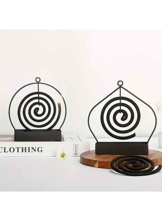 Black Minimalist Fireproof Metal Incense Holder and Ash Catcher - Image 1