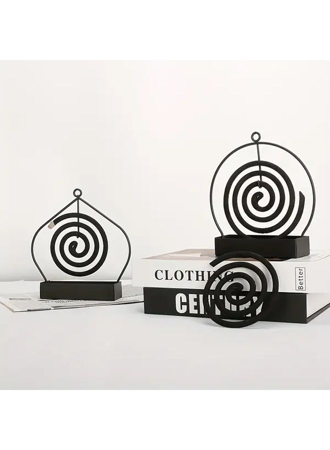 Black Minimalist Fireproof Metal Incense Holder and Ash Catcher - Image 5