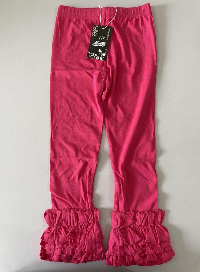 Ashken Baby Girls'Ruffle Pants Toddlers Little Girls Leggings 6 Months-8T Rose - Image 4