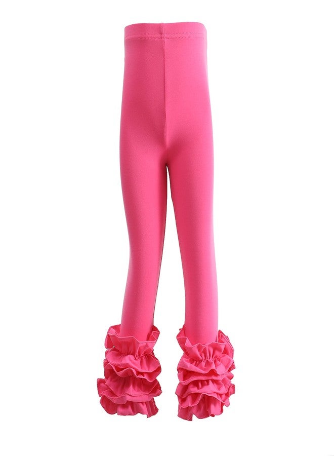 Ashken Baby Girls'Ruffle Pants Toddlers Little Girls Leggings 6 Months-8T Rose - Image 1