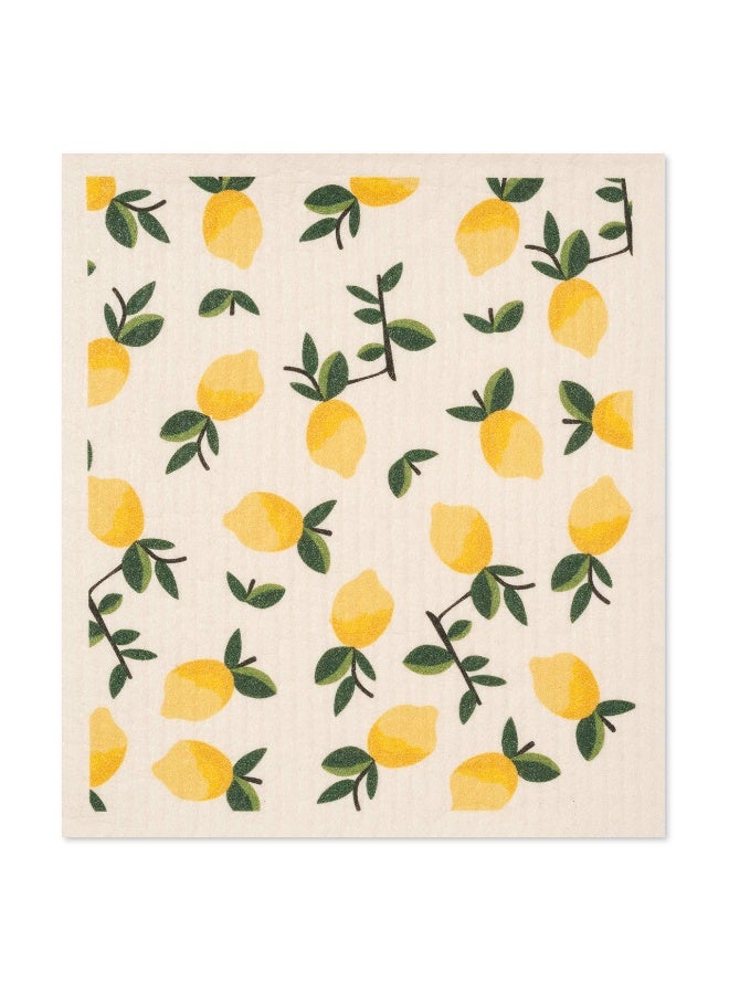 4-Pack Reusable Kitchen Dishcloths, Eco-Friendly Cleaning Sponges with Fruit & Egg Prints, 7.87x6.88 Inch - Image 3