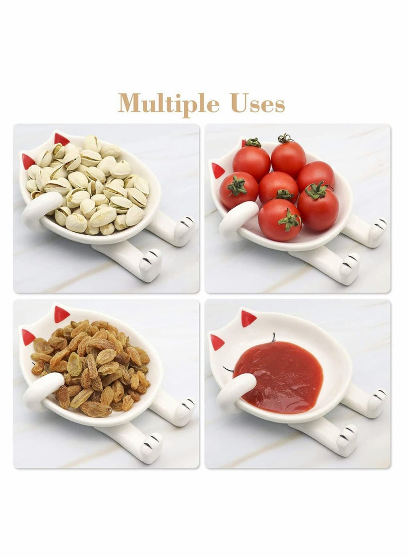 كاست ويف طبق مغرفة للمطبخ، حامل مغرفة قطة سيراميك جميلة للطهي، المكتب، سطح الموقد، حامل أدوات الطهي، طبق مغرفة قهوة، ديكور المطبخ، هدية مبتكرة جميلة لمحبي القطط - Image 4