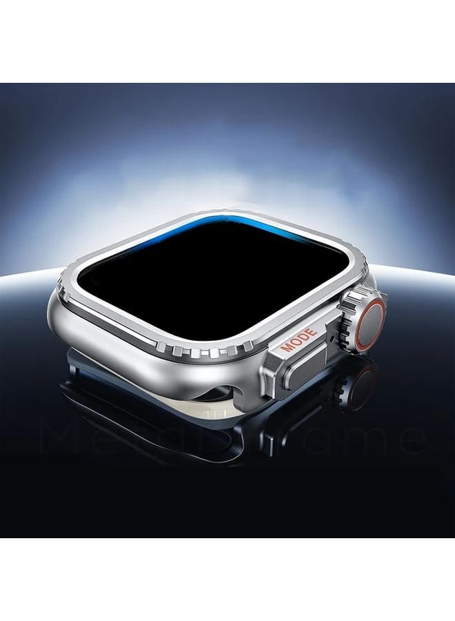 Rugged Metal Case Compatible for iWatch Ultra 3 2 Ultra 49mm Series 11 10 9 8 6 5 4 SE 2 Model S10 42mm Color Silvery - Image 2