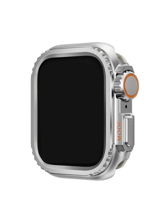 Rugged Metal Case Compatible for iWatch Ultra 3 2 Ultra 49mm Series 11 10 9 8 6 5 4 SE 2 Model S10 42mm Color Silvery - Image 1