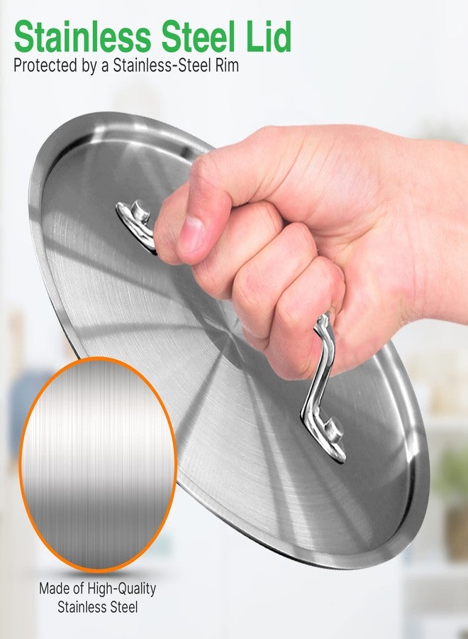 نيوتري شيف غطاء نوتري شيف لوعاء طهي سعة 5 كوارت - غطاء من الفولاذ المقاوم للصدأ مع مقبض، يناسب وعاءً بقطر داخلي 8.66 بوصة، متوافق مع وعاء الطهي موديل NCSPT5Q سعة 5 كوارت. - Image 4