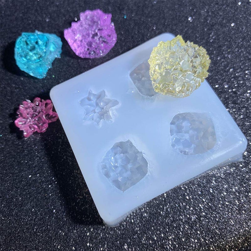 EINCORN Crystal Cluster Mold Resin Simulation Original Stone UV Epoxy Resin Mold Handmade Decorations Crystal Stone Casting Mold, 5x4.5x1.5cm, as The Picture Shows - Image 3