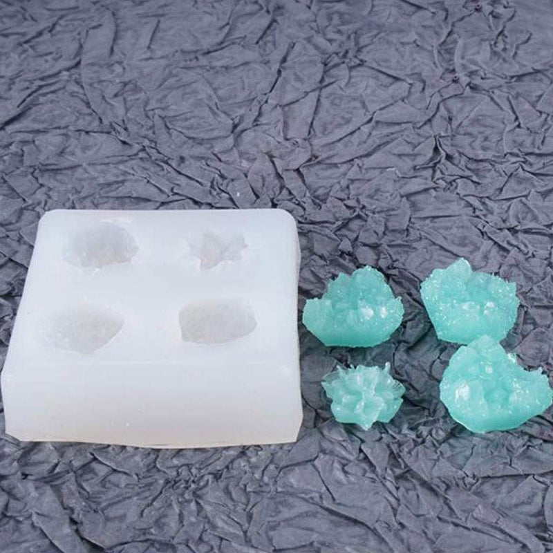 EINCORN Crystal Cluster Mold Resin Simulation Original Stone UV Epoxy Resin Mold Handmade Decorations Crystal Stone Casting Mold, 5x4.5x1.5cm, as The Picture Shows - Image 2
