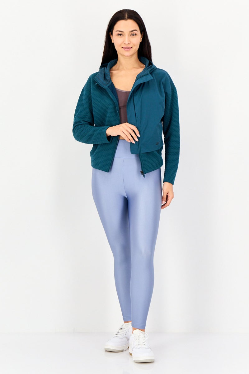 Reebok Women Sportswear Fit Long Sleeve Outdoor Jacket, Teal Blue - Image 4