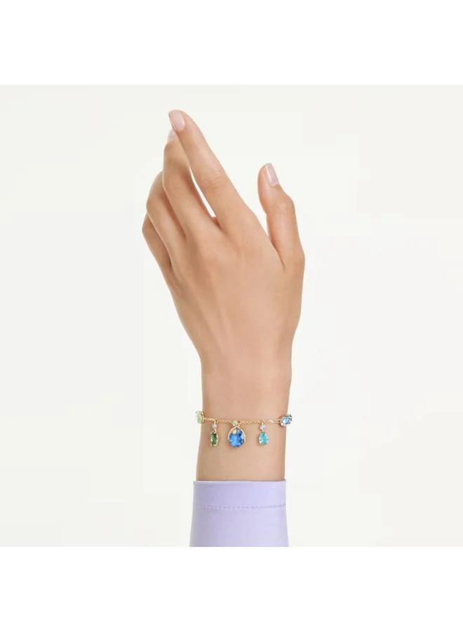 سواروفسكي سوار قطرة مطلي بالذهب باللونين الأسود والأخضر