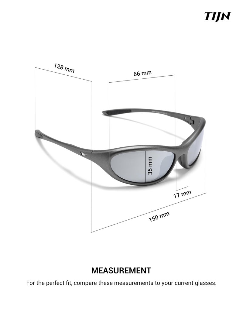 TIJN Sports Sunglasses for Men Women UV400 Wraparound Cycling Running Golf Motorcycle Glasses, Large Outdoor Shades, Vanta - Image 4