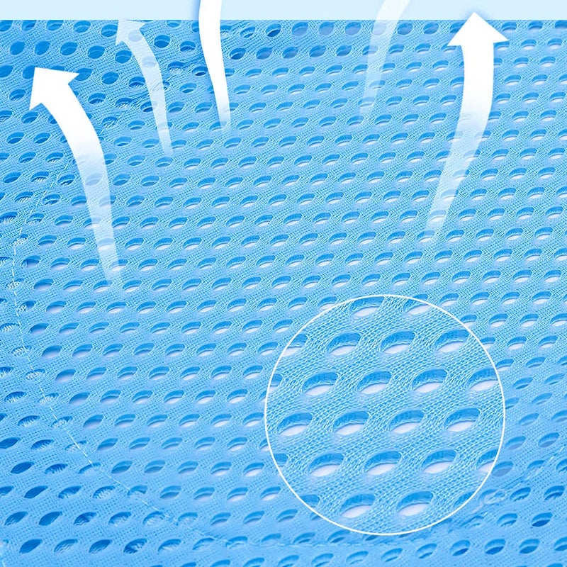 PENINSULA LOVE Baby Bath Seat Support Net Newborn Bath Cushion Pad Anti-Slip Infant Bathtub Sling Shower Mesh Mat Soft Bath Net Bath Pillow Adjustable Shower Pad for 0-18 Months Light Blue - Image 3