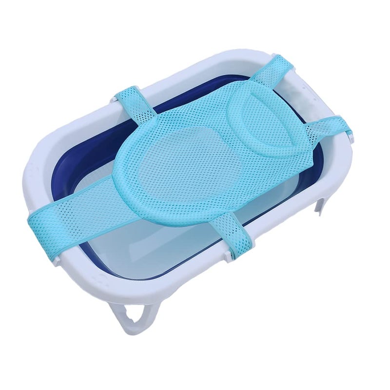 PENINSULA LOVE Baby Bath Seat Support Net Newborn Bath Cushion Pad Anti-Slip Infant Bathtub Sling Shower Mesh Mat Soft Bath Net Bath Pillow Adjustable Shower Pad for 0-18 Months Light Blue - Image 1