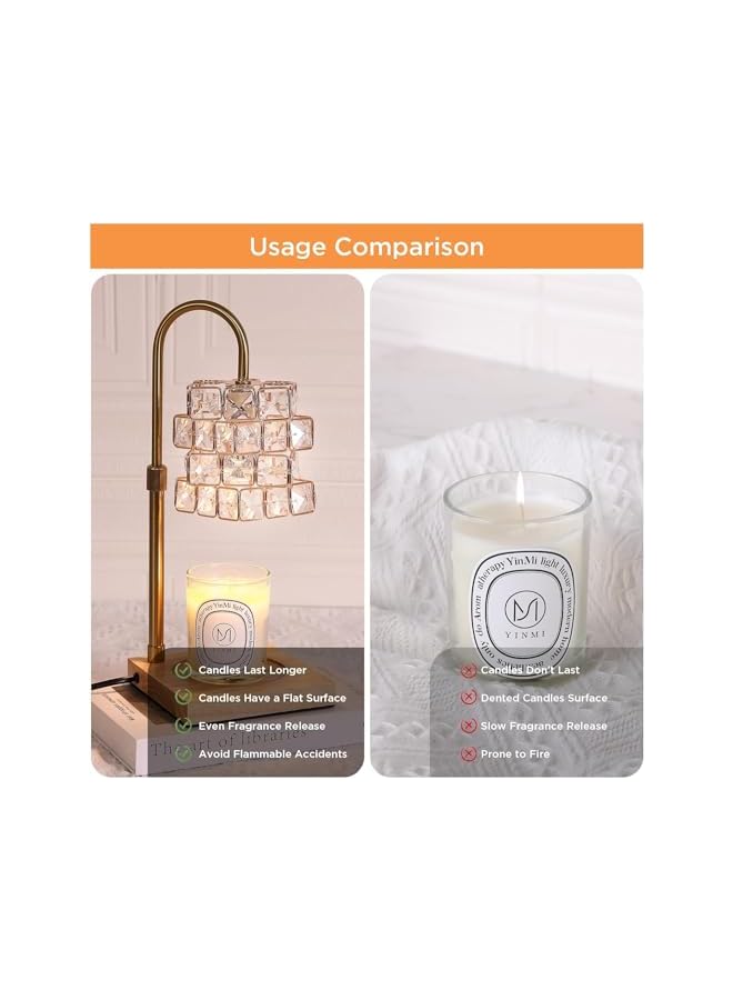 The Bros Candle Warmer Lamp, 4-Gear Dimmer and Height Adjustable Electric Candle Warmer with 2 Light Bulbs, Compatible with Small & Large Jar, Home Fragrance Warmer, Decorative Candle Heater - Image 4