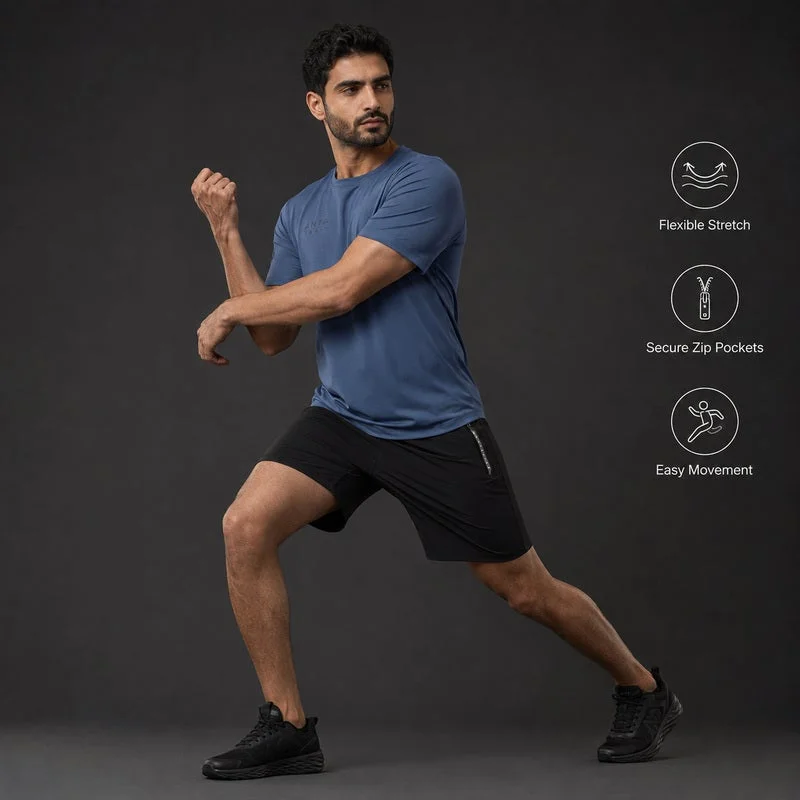 Anta black TRN Men's Knit Shorts for Men | Best Price UAE