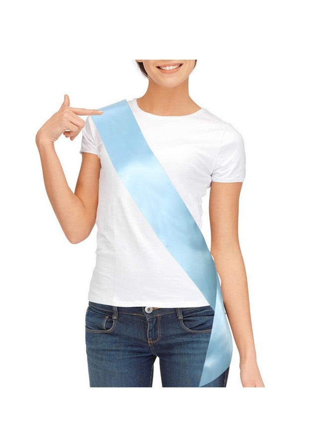 TREORSI Blank Satin Sash Plain Sash Party Decorations Make Your Own Sash (Light Blue) - Image 1