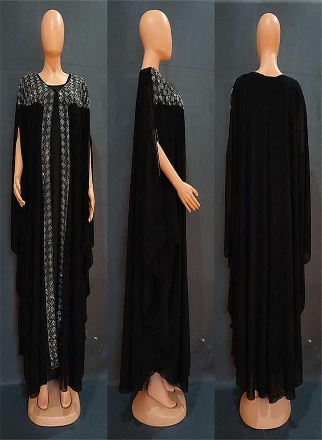 Women's Fashionable Oversize Dress Abaya Black
