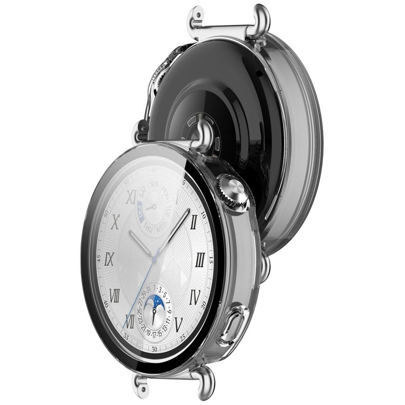 SJet Case for Huawei Watch GT6 41mm Hard PC Case with Tempered Glass Screen Protector with Bumper Guard Protective Cover For Huawei GT 6 41mm (Clear) - Image 5