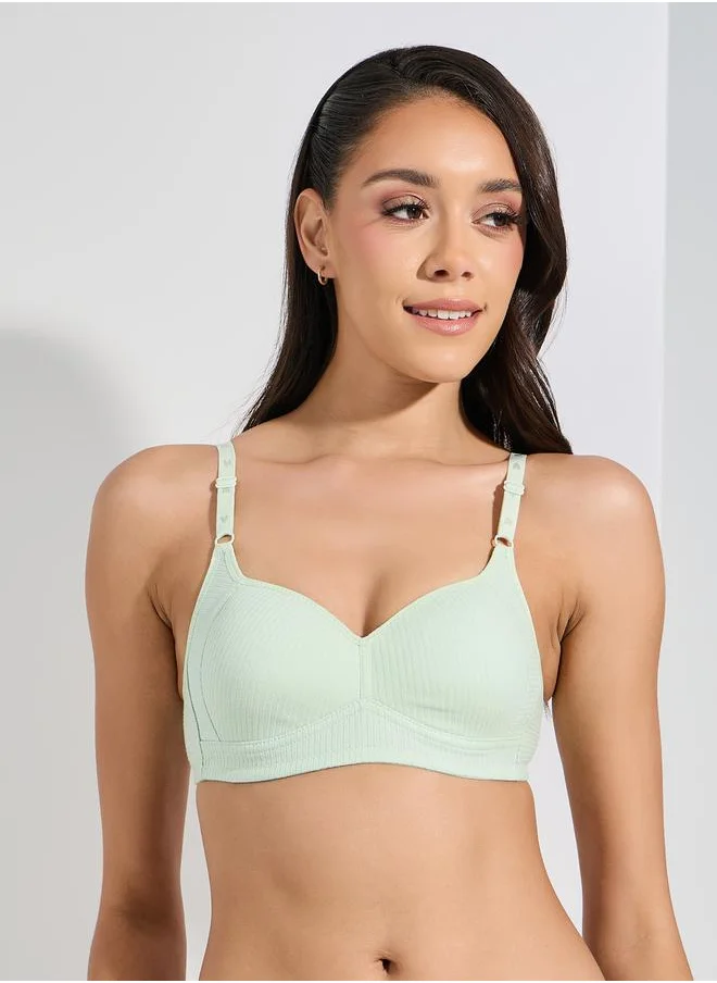 ستايلي Pack of 3 - Cotton Comfort Rib Non Wired Padded T-shirt Bra