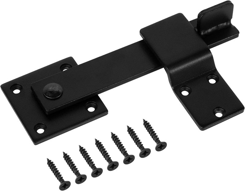 HILLMASTER Sturdy 6" Farm Flip Fence Gate Latch, Barn Door Lock Flip Latch Hardware, Rustic Gate Lock for Cabinet, Shed, Sliding Doors, Matte Black - Image 1