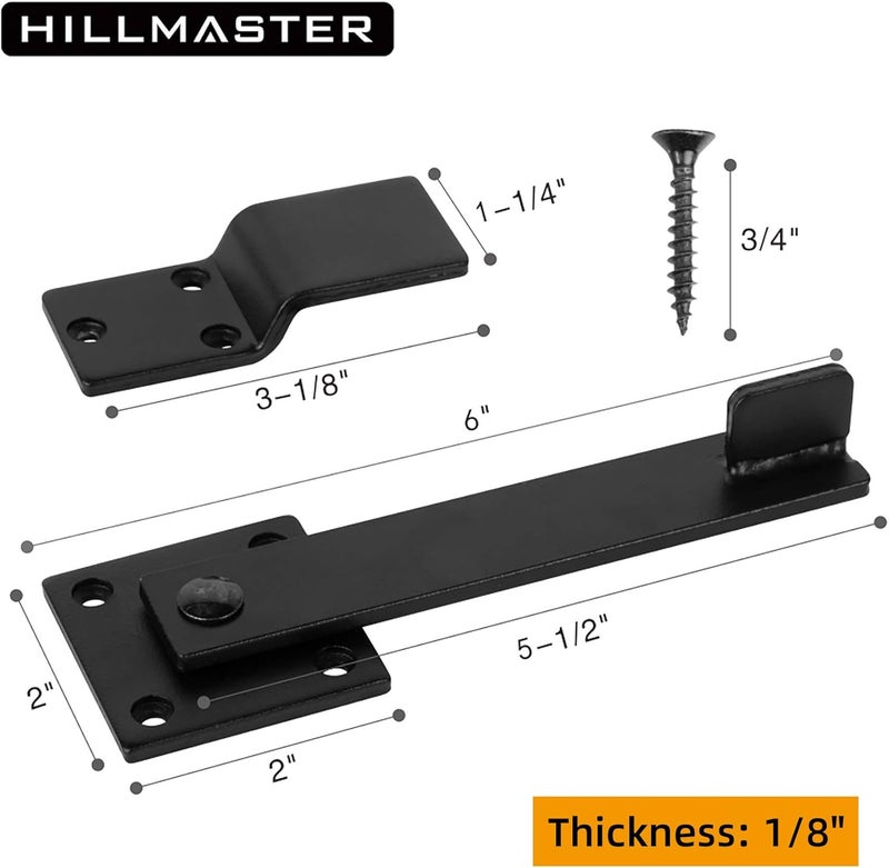 HILLMASTER Sturdy 6" Farm Flip Fence Gate Latch, Barn Door Lock Flip Latch Hardware, Rustic Gate Lock for Cabinet, Shed, Sliding Doors, Matte Black - Image 2