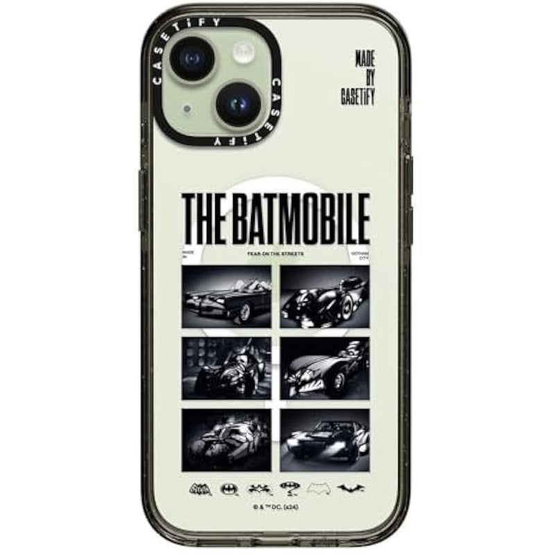 Casetify Impact iPhone 15 Case 【Batman Co-Lab / 4X Military Grade Drop Tested / 8.2ft Drop Protection/Compatible with Magsafe】 - The Batmobile - Clear Black - Image 3