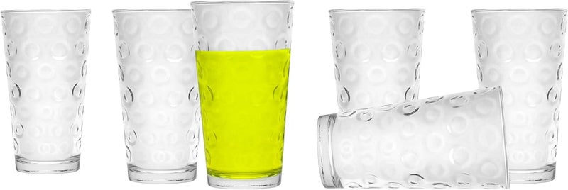 Circleware Circles Huge Set of 10 Tall Heavy Base Highball Drinking Glasses 157 oz LeadFree Glass Tumbler Drink Cups for Water Beer  All Beverage - Image 3