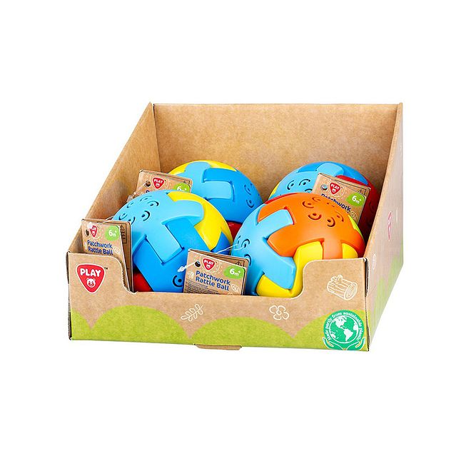 Playgo Geometric Patchwork Rattle Ball for Kids, S.T.E.M Educational Toy, 6 Months , Durable Plastic (Assorted) - Image 2