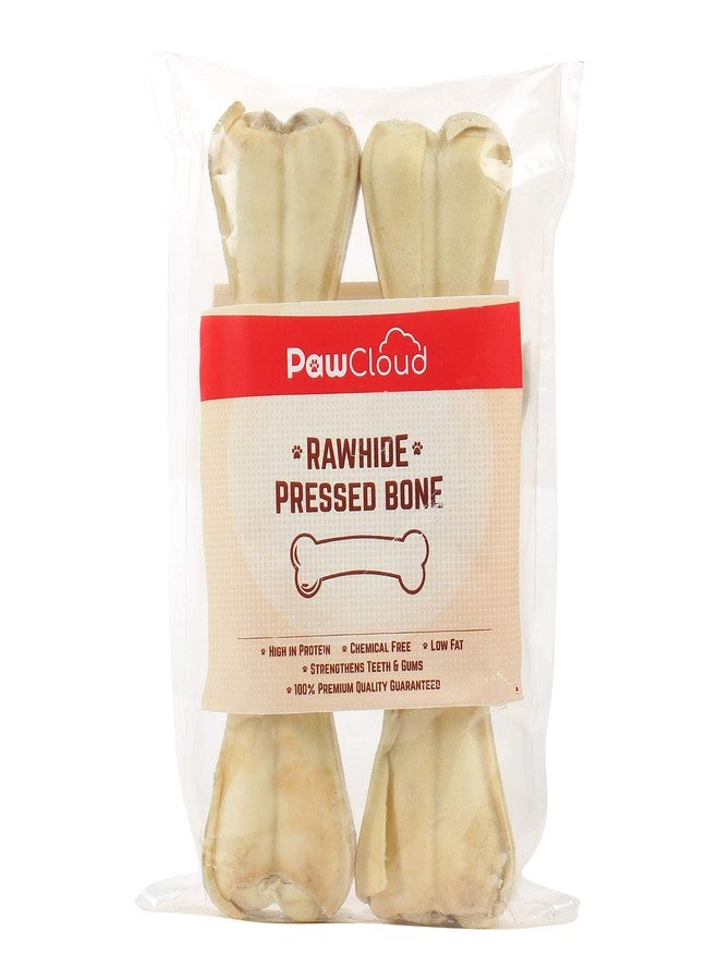 PawCloud Rawhide Pressed Dog Chew Bone, Dog Bone Treat, 8 Inches (2 Pieces) - Image 1