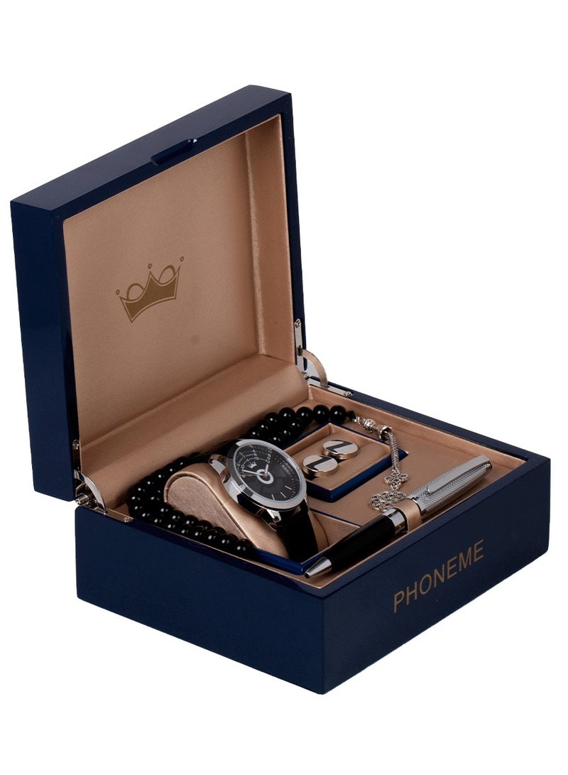 فونيم طقم فونيم اسود فضي مودرن - Image 1