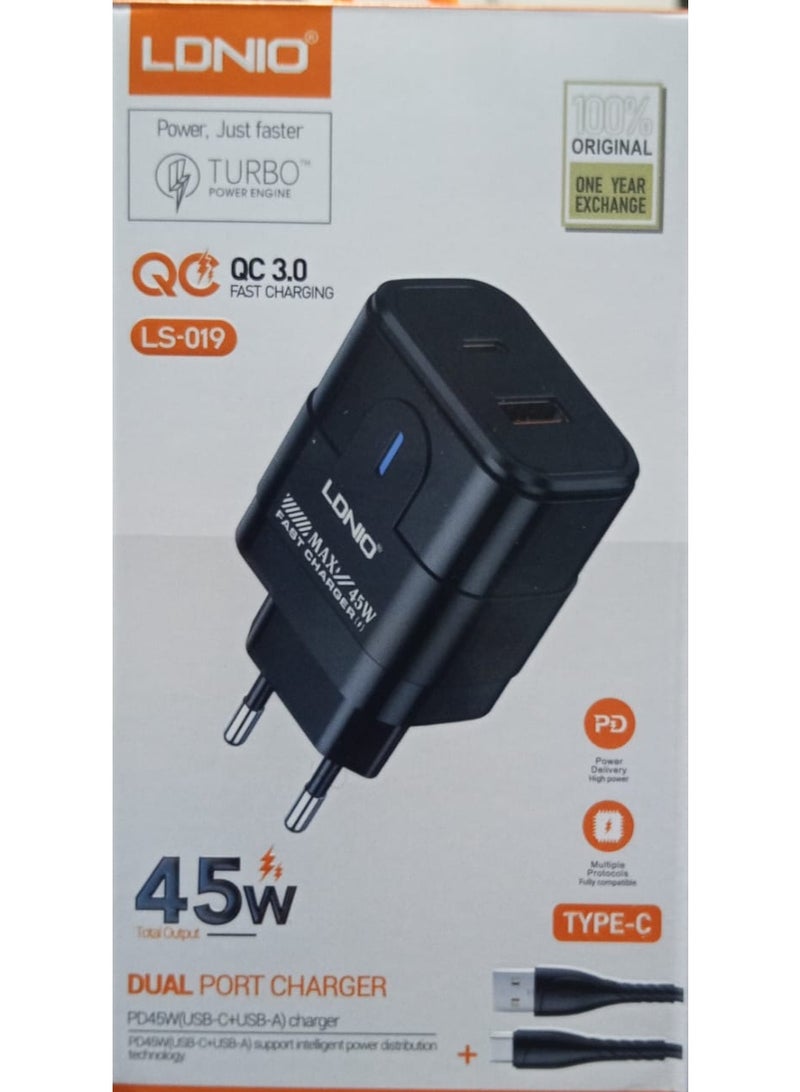 لدنيو شاحن سريع 45 وات 2 منفذ - Image 2