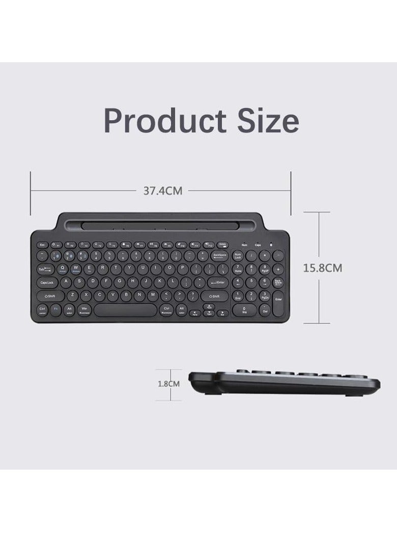 Wireless Bluetooth Keyboard with Number Touchpad 2.4G Wireless Keyboard Mouse Card Slot Numeric Keypad for iOS/Android Desktop Laptop PC TV Box (Without touchpad)