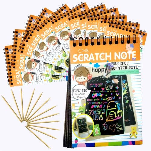 SNAPTRON Return Gifts for Birthday for Kids Party Bulk - 12 Pcs Scratch Book for Kids, Magic Book for 3 4 5 6 7 for Return Gifts for Kids| Magical Color Rainbow Sheets| DIY Kit Art & Craft Note Book - Image 2
