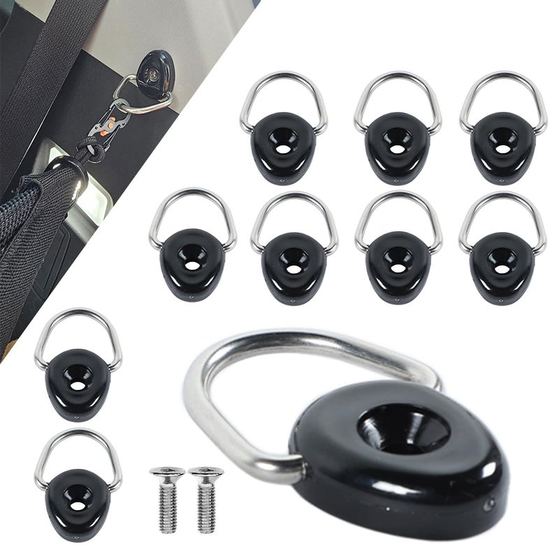 حزمة 10 قطعة من مشبك د-حلقة معدني لتثبيت الأمتعة لسيارة سوزوكي جيمني JB64 JB74W 2019 2020 2021 منطقة صندوق الأمتعة