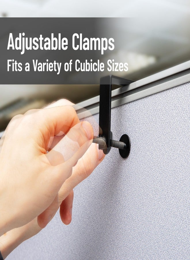 Mind Reader Hanging Cubicle Shelf Organizer, Cubicle Shelf for Office Supplies, Plants, and Decor, Easy to Install, Metal, Black - Image 4