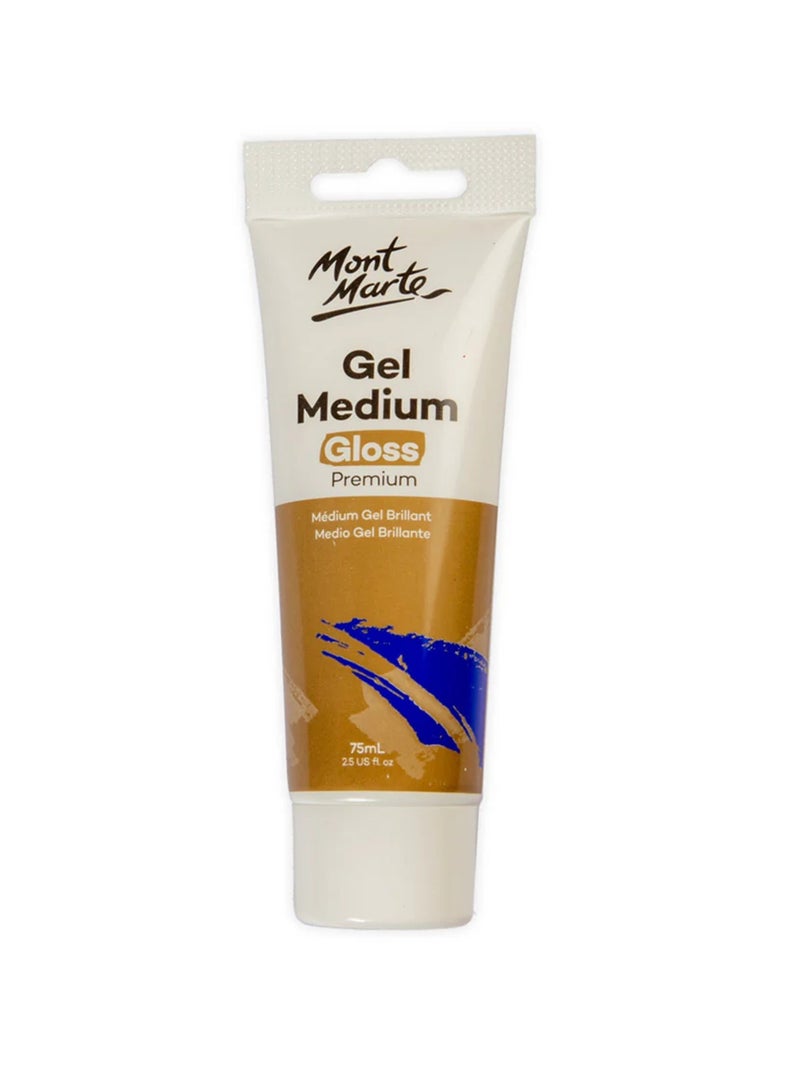 Mont Marte Premium Gel Medium Gloss 75ml Content For Increased Transparency And Gloss Finish - Image 1