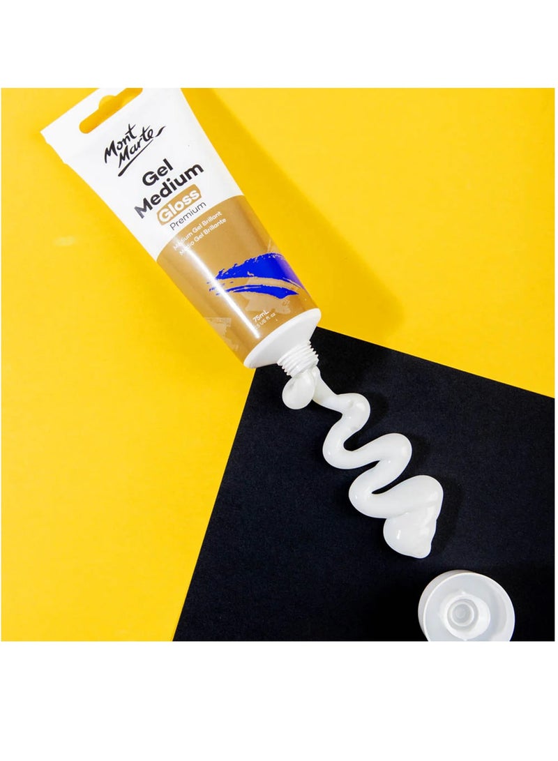 Mont Marte Premium Gel Medium Gloss 75ml Content For Increased Transparency And Gloss Finish - Image 2