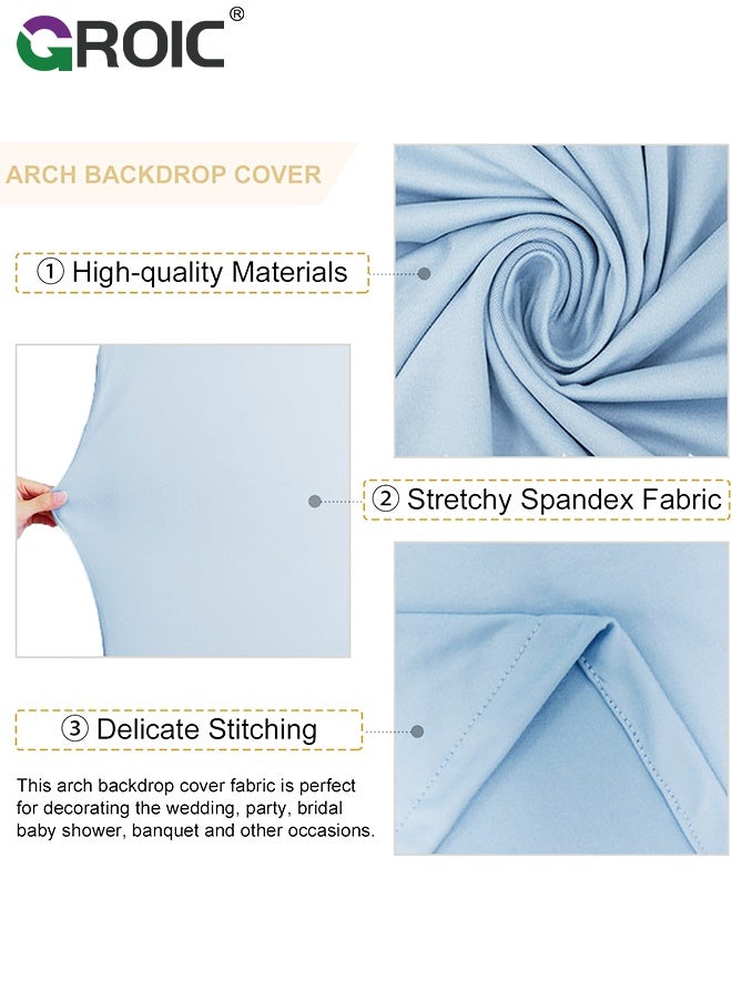 GROIC 7.2FT Blue Arch Backdrop Cover, Spandex Fitted Fabric Backdrops Arches Covers, Arch Stand Cover Stretchy Backdrop for Wedding Party Baby Shower Birthday Decoration - Image 2