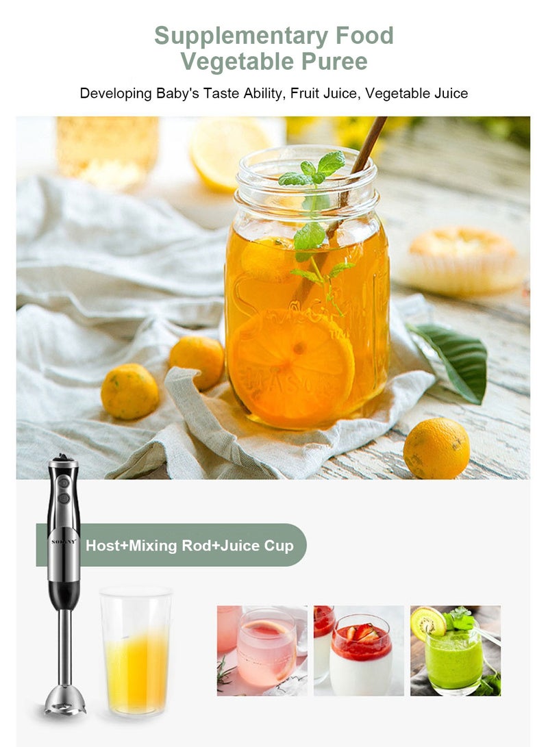 sokany 8-In-1 Multifunctional Food Processor Hand Blender, Chopper, Mixer, 700 Watt, Splash Control SK-5011-8 Black - Image 5