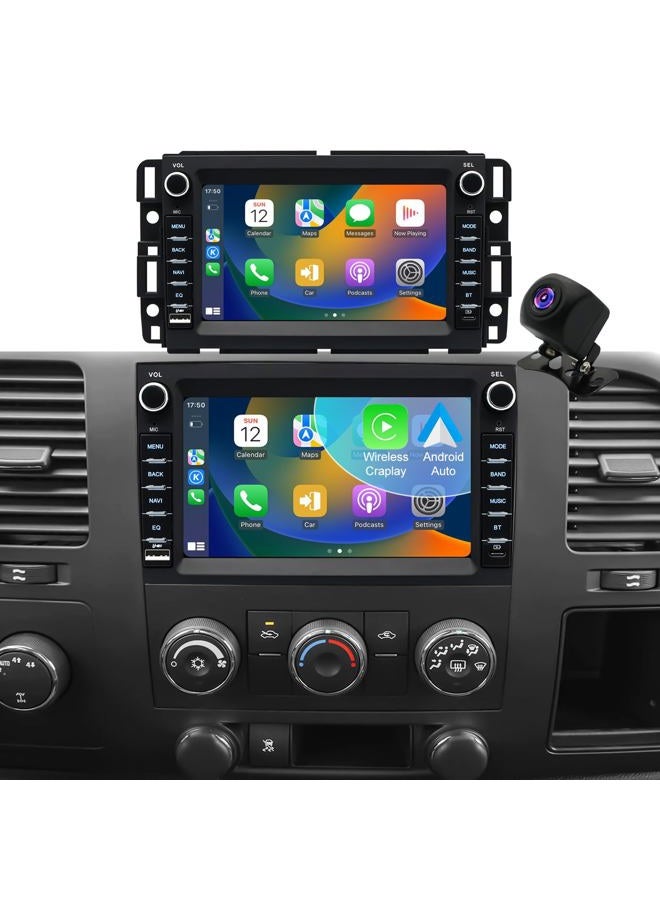 Aitrenlu Car Radio for Chevrolet Chevy Silverado 1500/2500/3500 2007-2013, Tahoe 2007-2014, GMC Sierra 1500/2500/3500 2007-2013, Yukon 2007-2014, Hummer H2 Buick Enclave, Touch Screen Stereo Wireless Carplay - Image 1